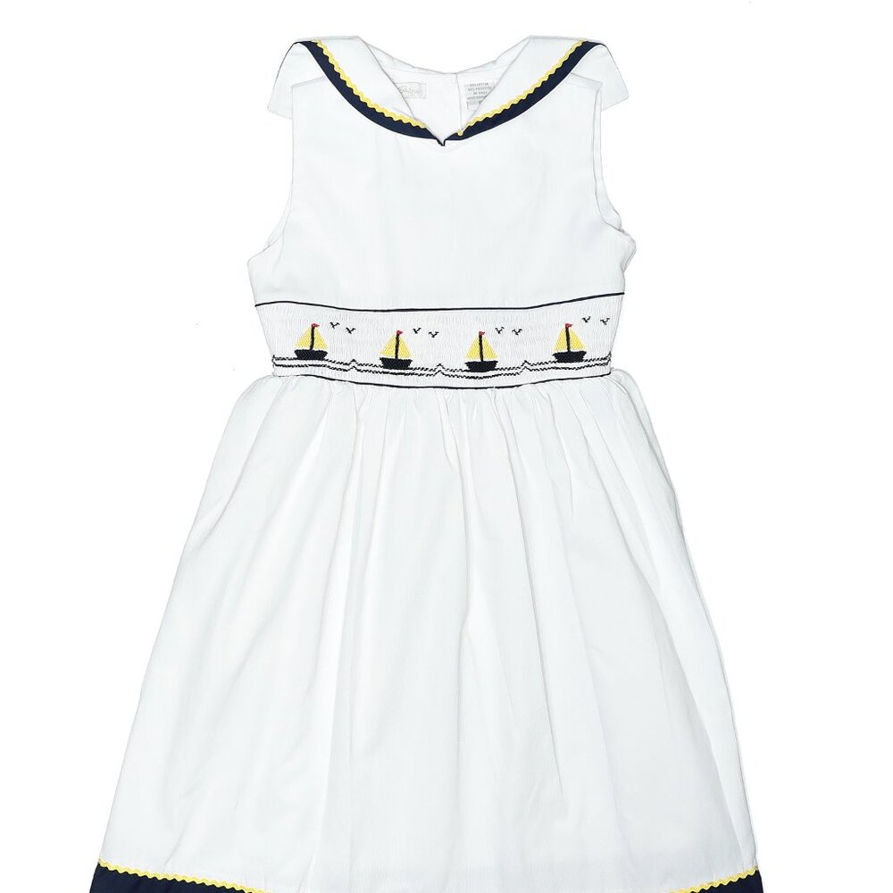 Carriage Boutique White and Black Sundress with Sailor Collar